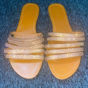Sparkly Rose Gold Sandals size 7